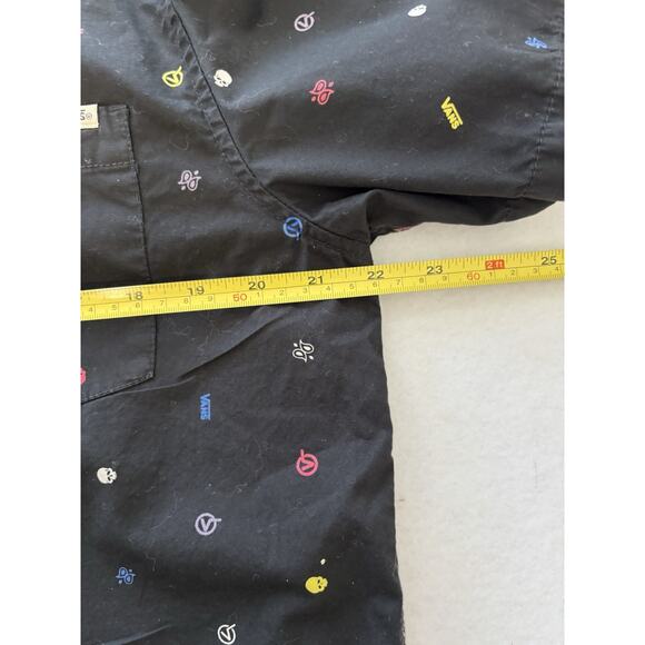 Vans Black Skull Off The‎ Wall Short Sleeve Emoji Print Streetwear Medium - Picture 4 of 7